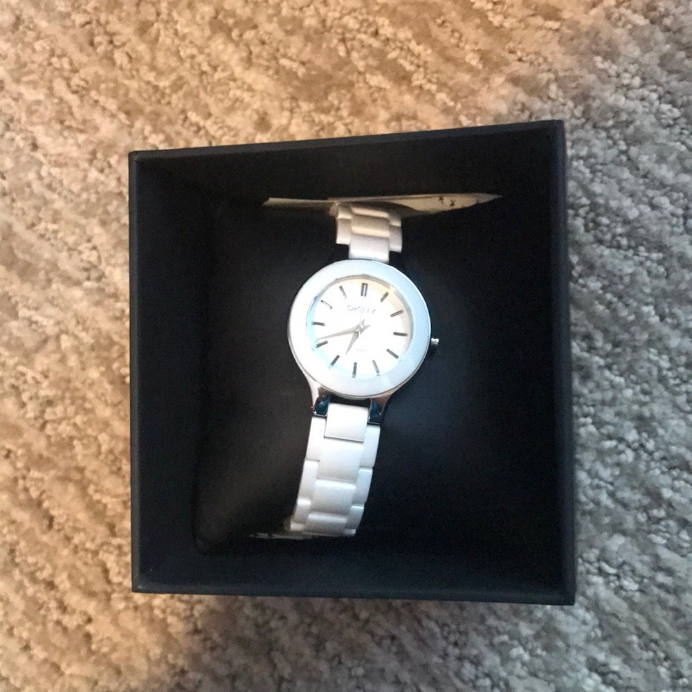 White DKNY watch